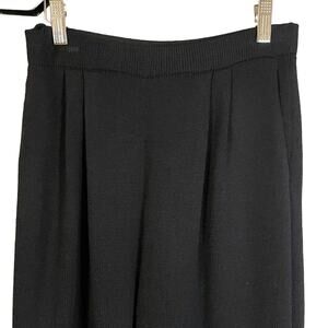 St. John Basic Black Santana Knit Tapered Pleated Women's Pants Size 4